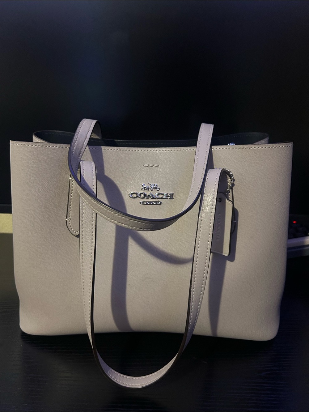 Coach Pebbled Leather Tote in tan